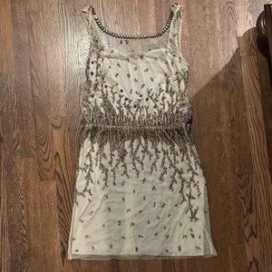 Mieka Cream and Gold Backless Dress